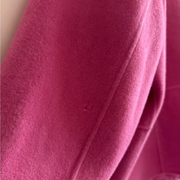 Eileen Fisher Vibrant Pink Open-Front Blazer 3x boiled wool cashmere blend FLAWS - Picture 7 of 9